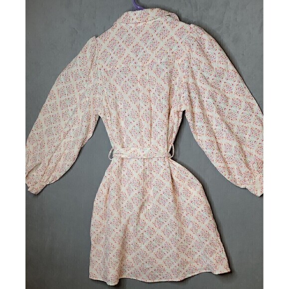 NWT FRNCH Womens Romanne Cotton V-neck Puff sleeve Shirtdress Size S - Picture 6 of 16